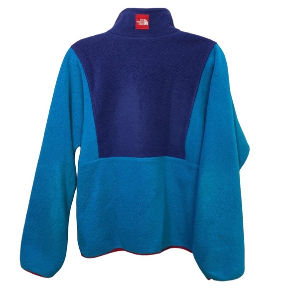 THE NORTH FACE Blue Purple 1/2 zip pullover Large Fleece Block Color USA Y2K - Picture 9 of 11